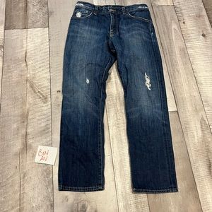Distressed lucky brand crop denim jeans